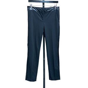 Laundry By Shelli Segal Black Tuxedo Faux Leather Dress Pants Size 6 NEW